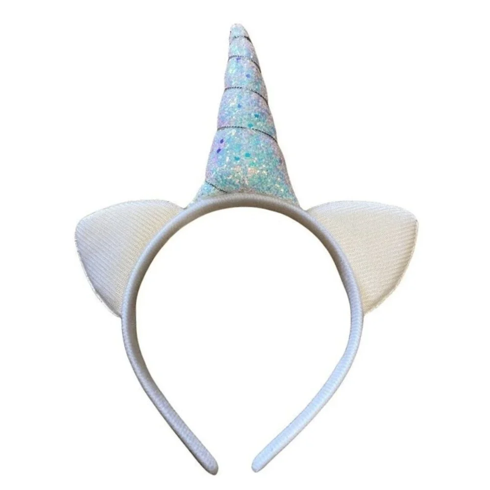 Sparkly Unicorn Horn Ears Headband Glitter Iridescent Party Costume‎ Accessory